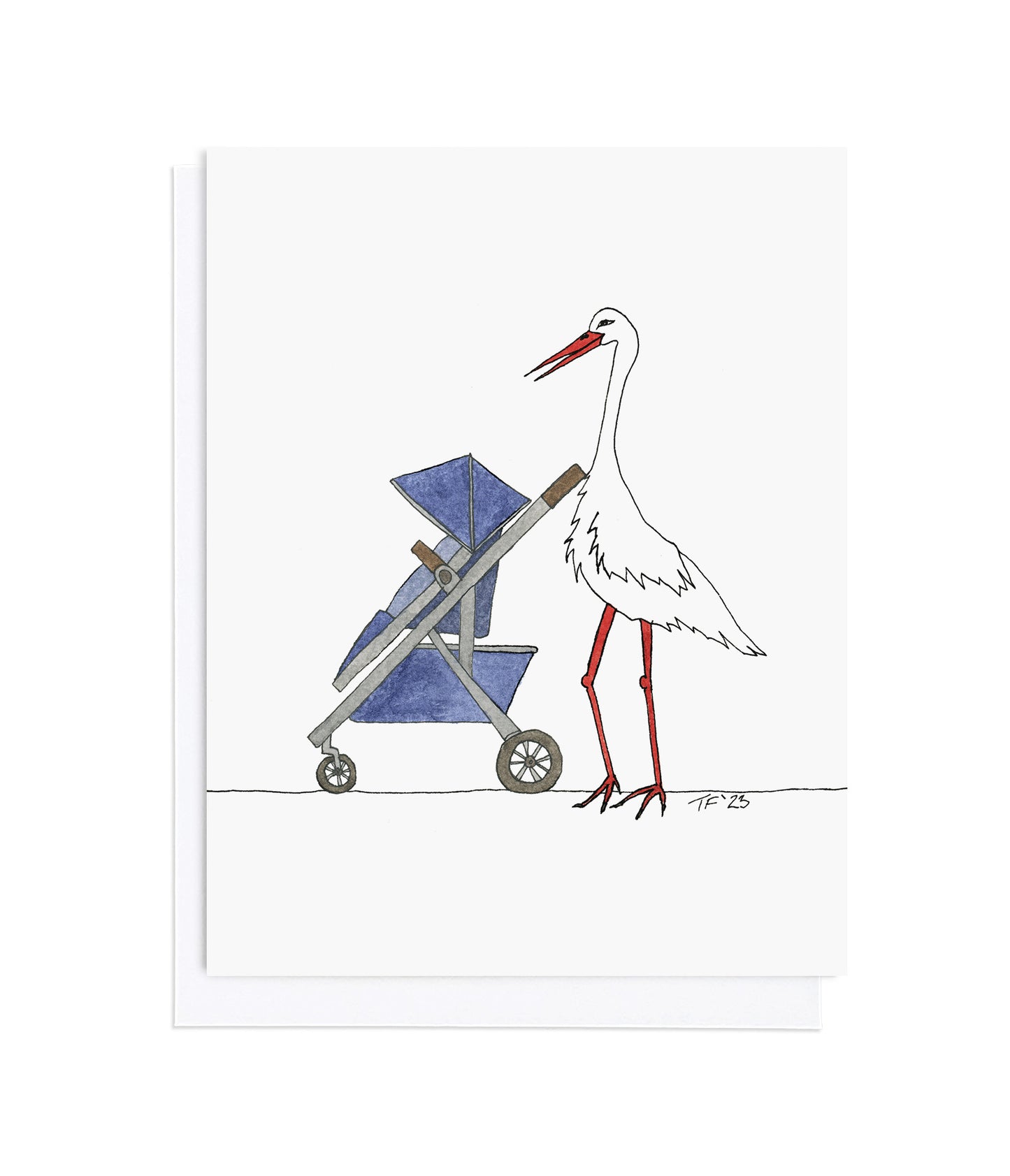 BY 003 - A Stork Pushing a Stroller