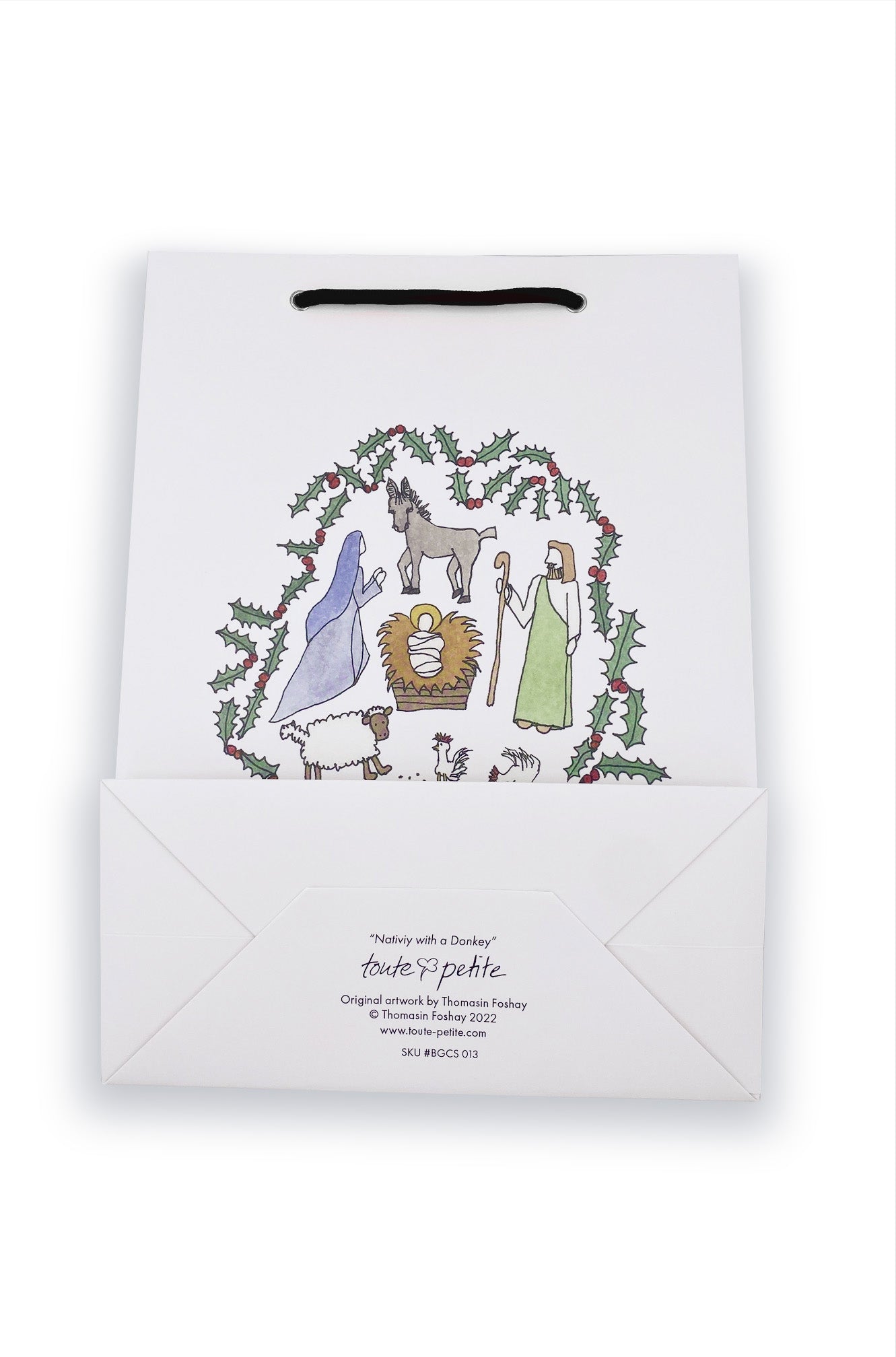 BGCS 013 Nativity with a Donkey Gift Bag; Rope: RD (Red)