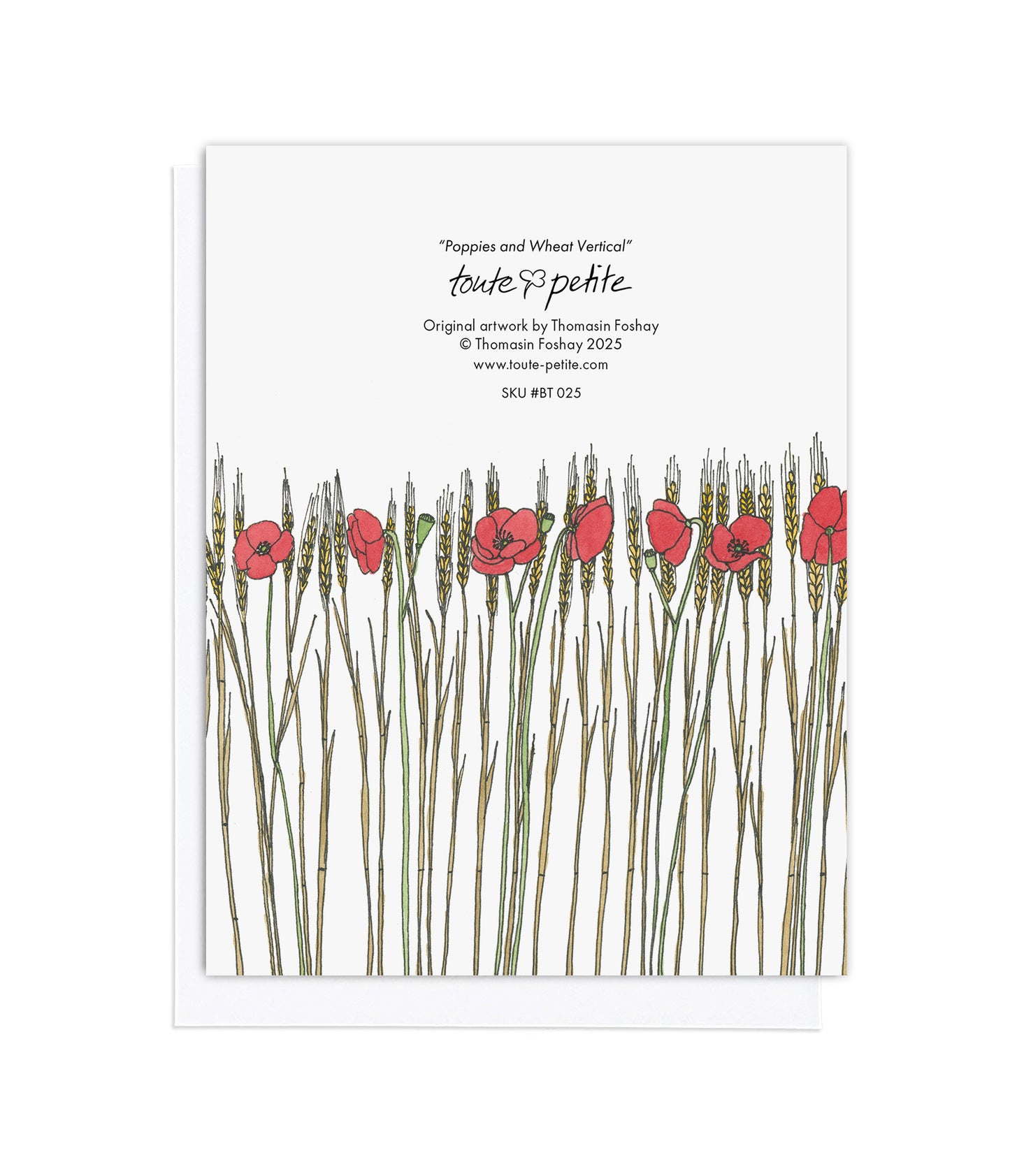 BT 025 Poppies and Wheat Vertical