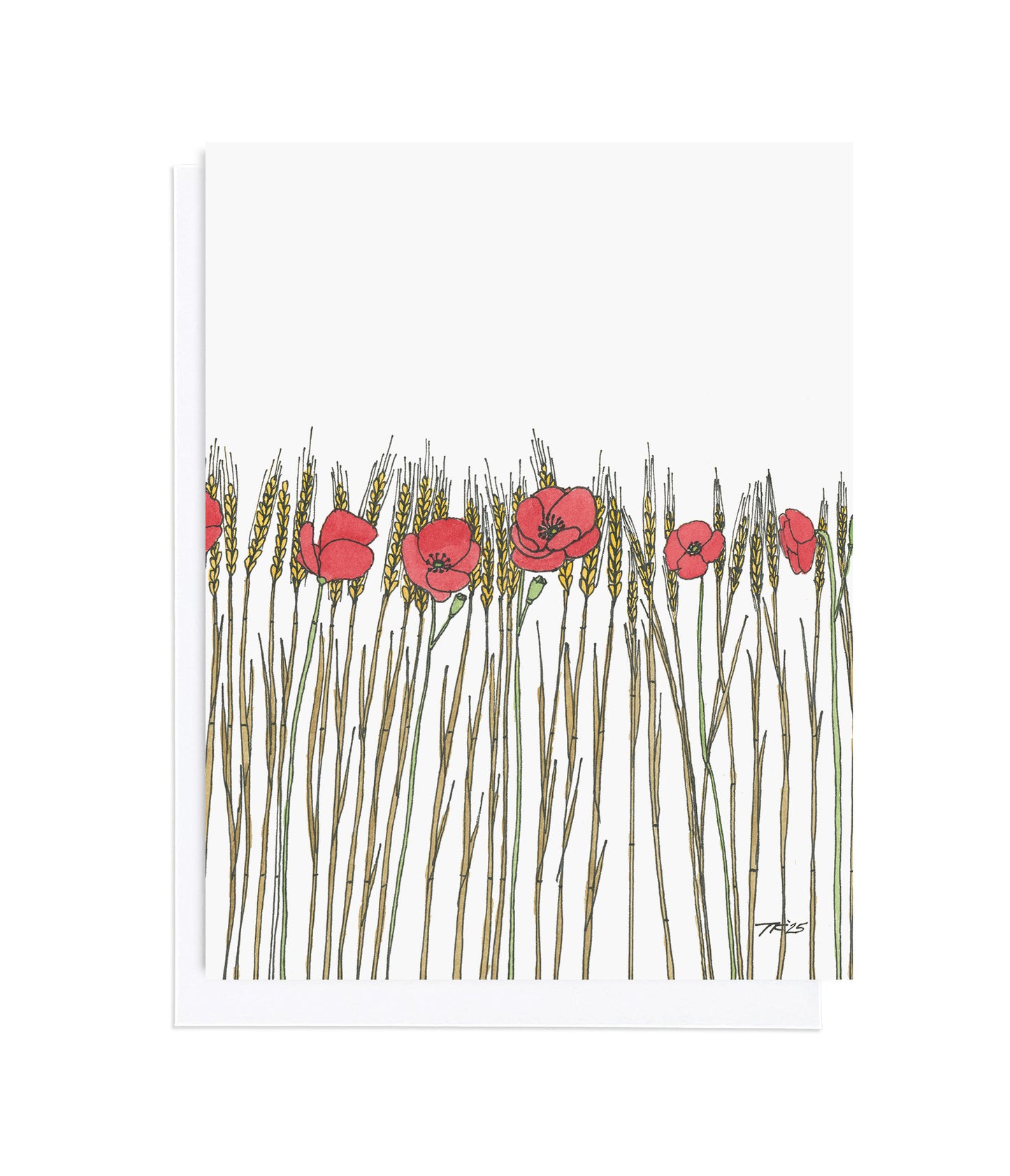 BT 025 Poppies and Wheat Vertical