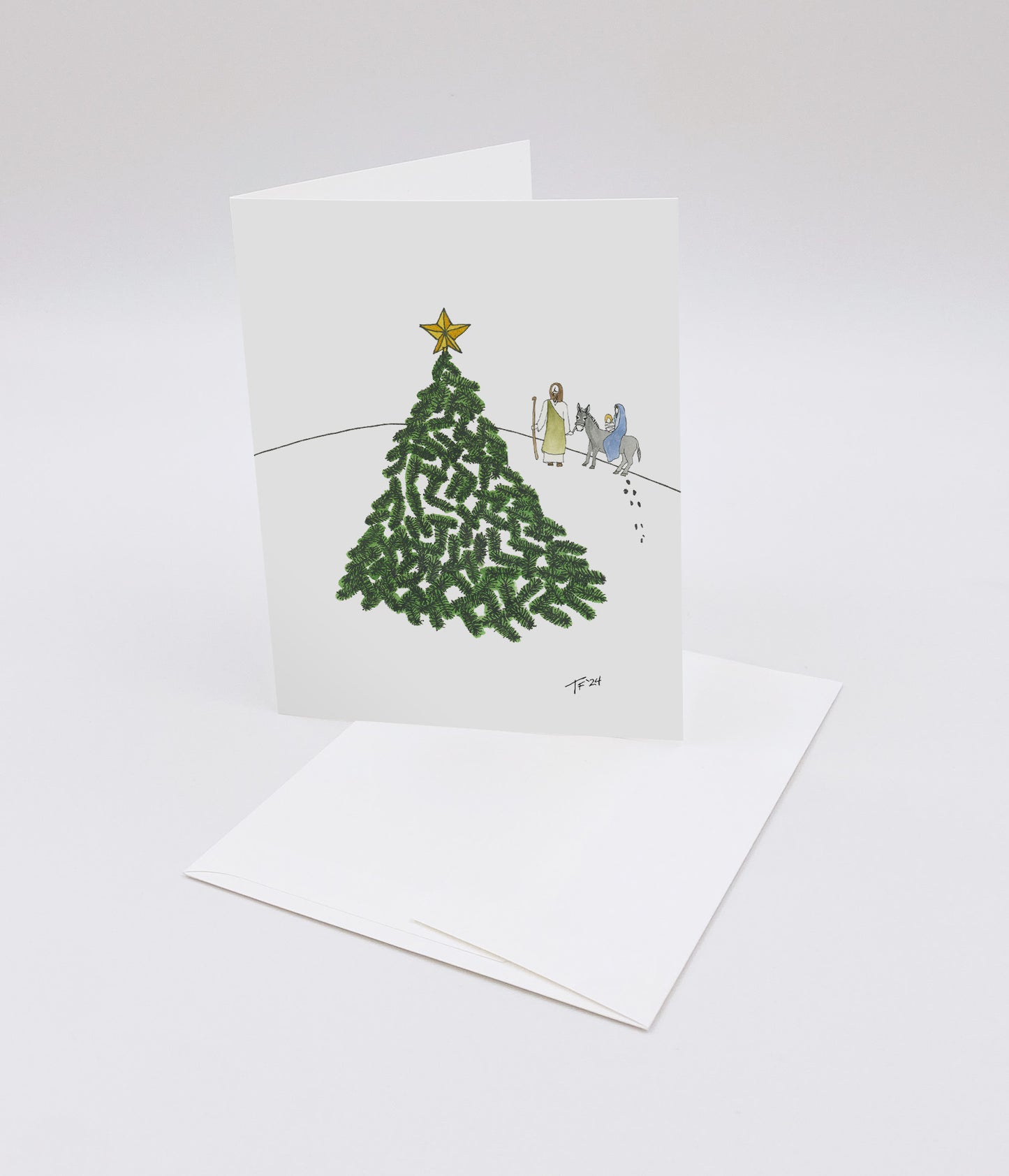 CS 022 - Lone Christmas Tree and Nativity