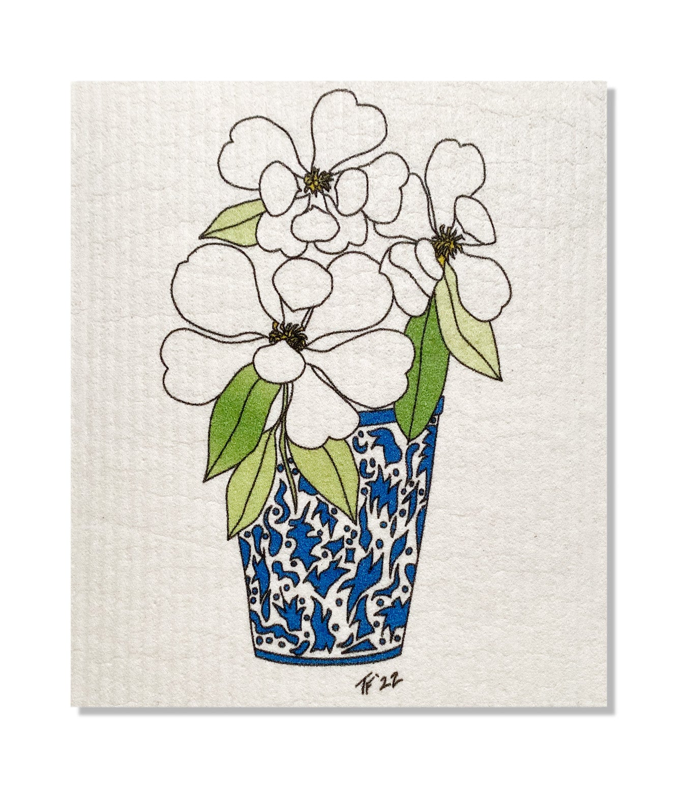 DCBT 001 - Swedish Dish Cloth Magnolia Flowers