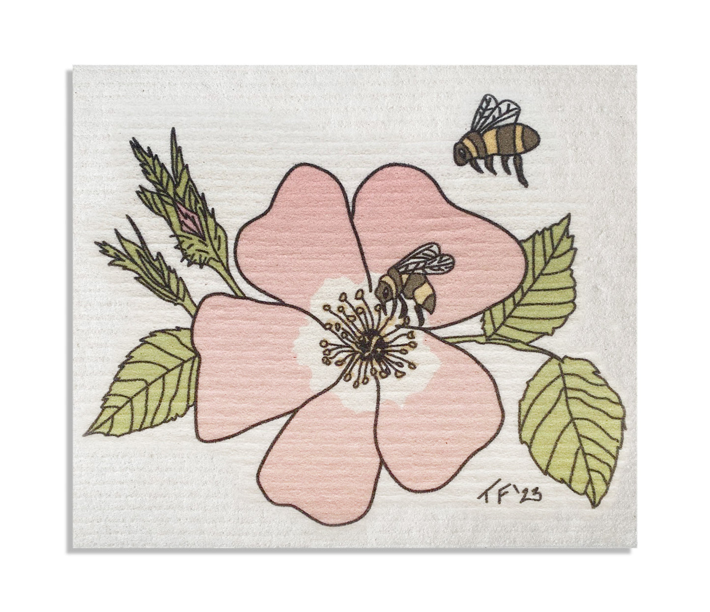 DCSB 002 - Swedish Dish Cloth Sweet Briar Rose