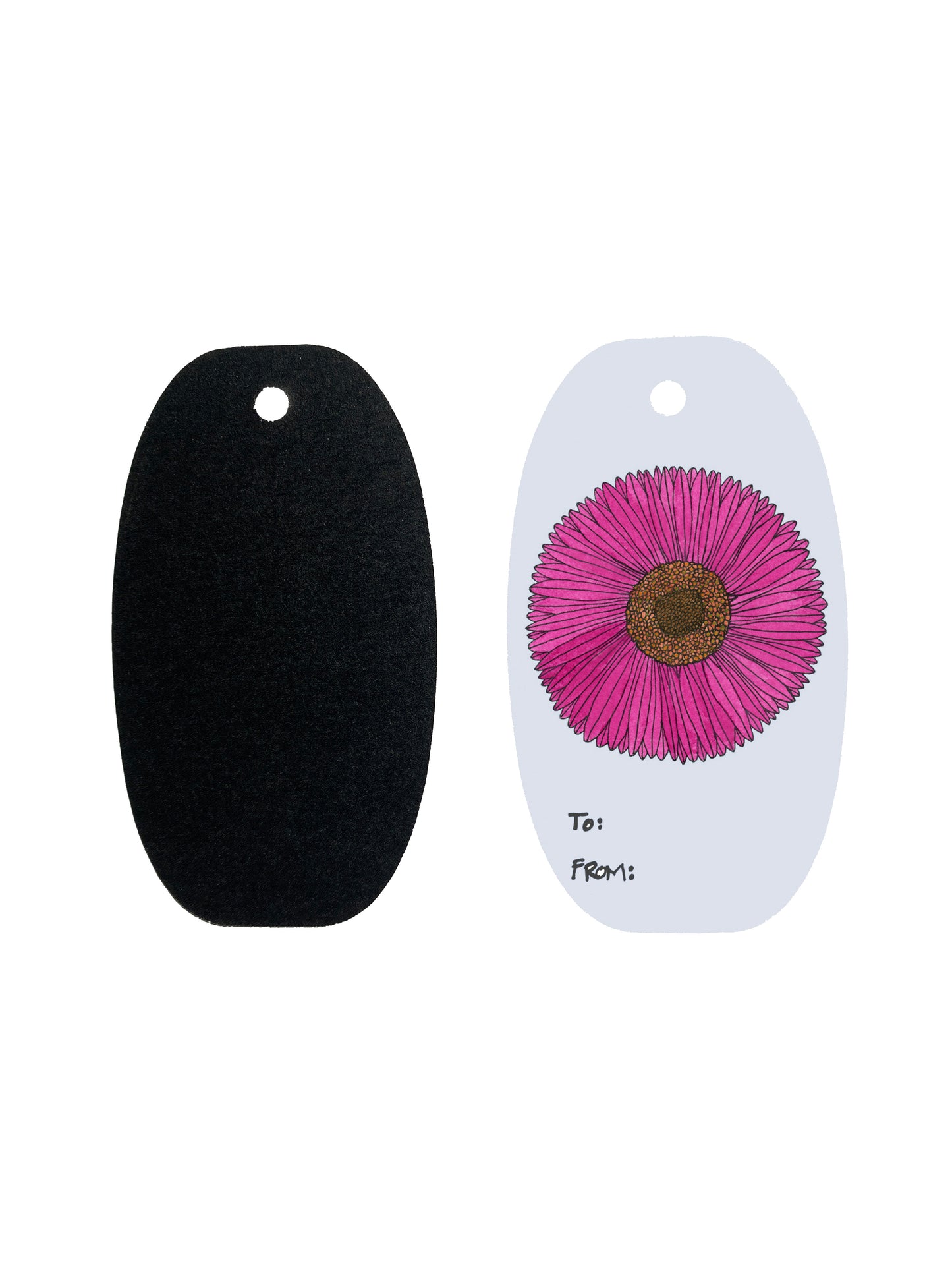 GTBT 023 Gift Tag Fuchsia Gerbera Daisy