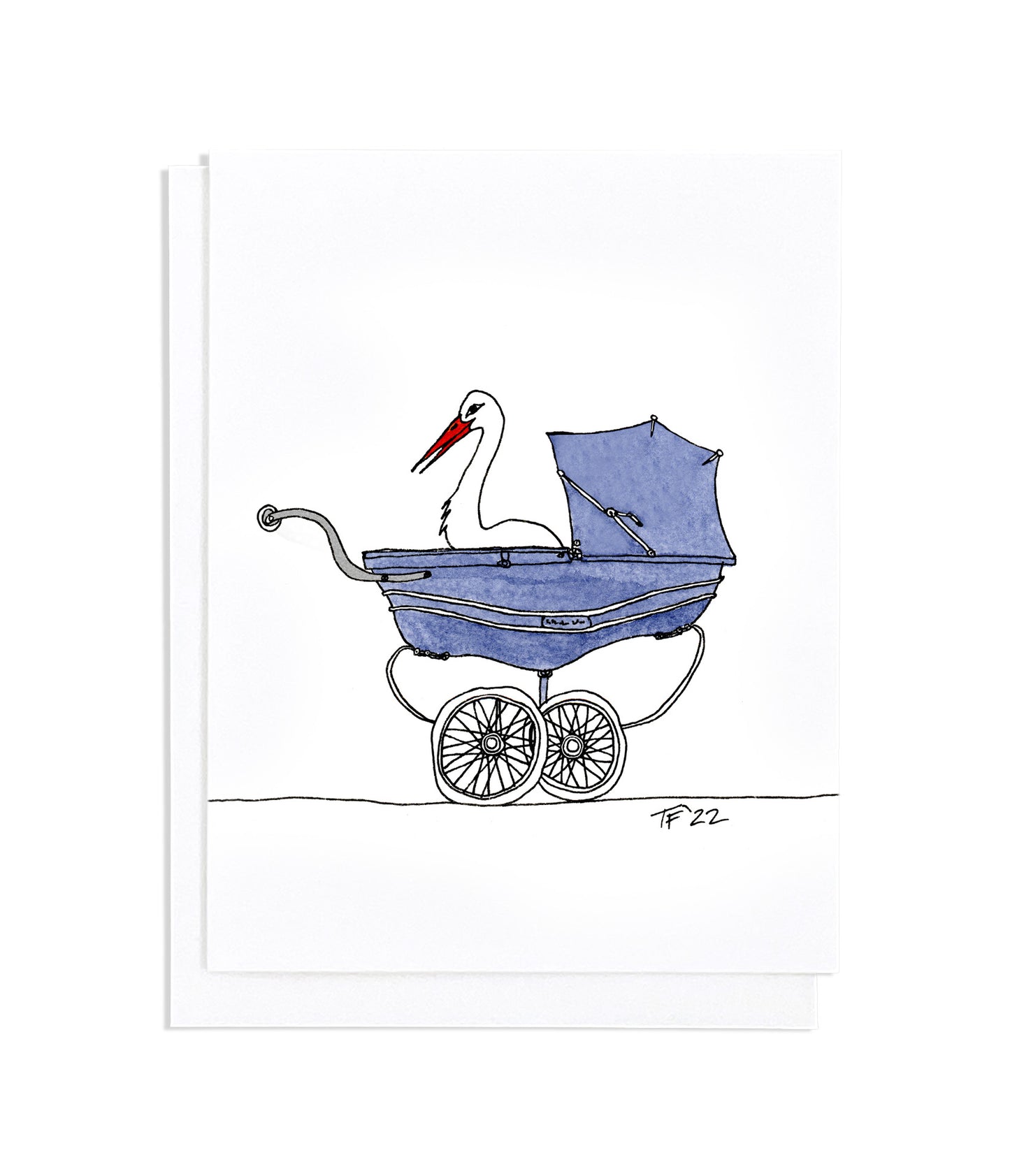 BY 002 - A Stork Sitting in a Pram