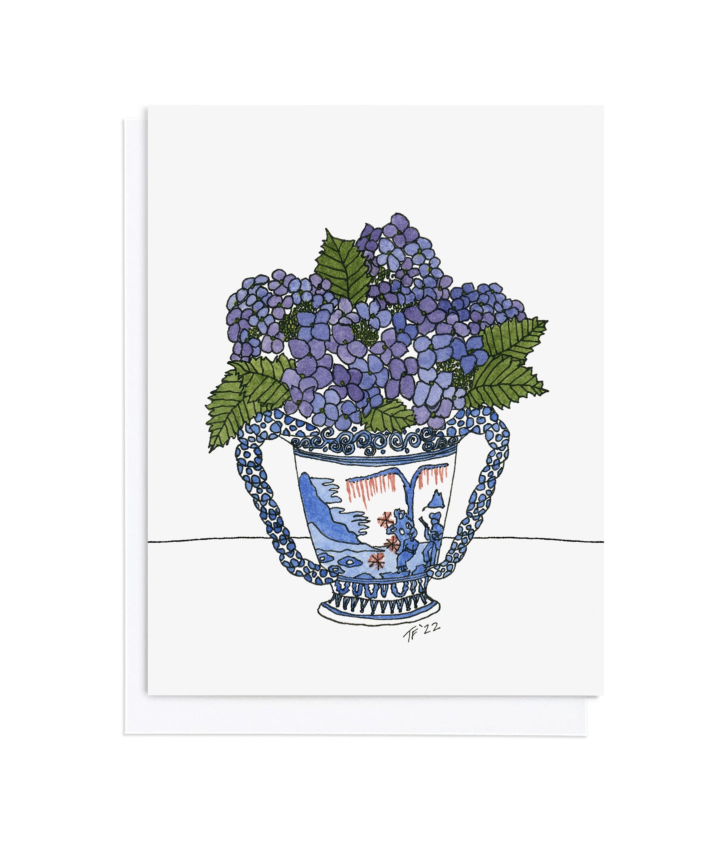 BT 009 - Imari Urn with Blue Hydrangeas