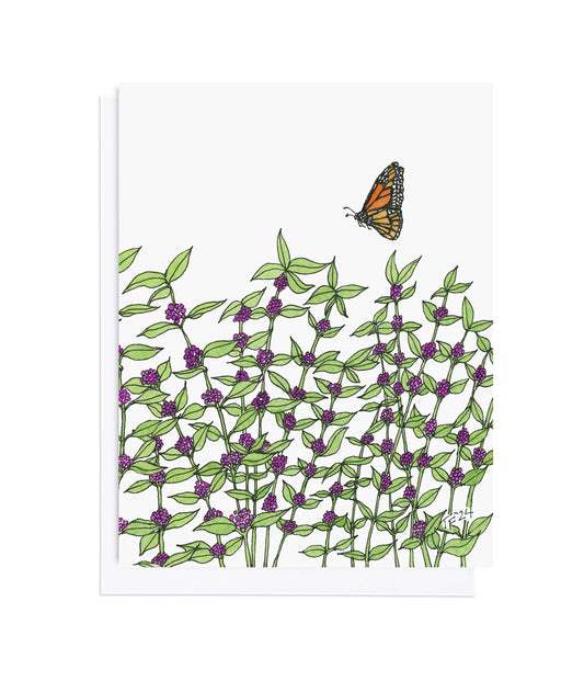 BT 020 Callicarpa Americana and Monarch Butterfly (Illustration extends to back)