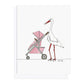 BY - 005 A Stork Pushing a Pink Stroller