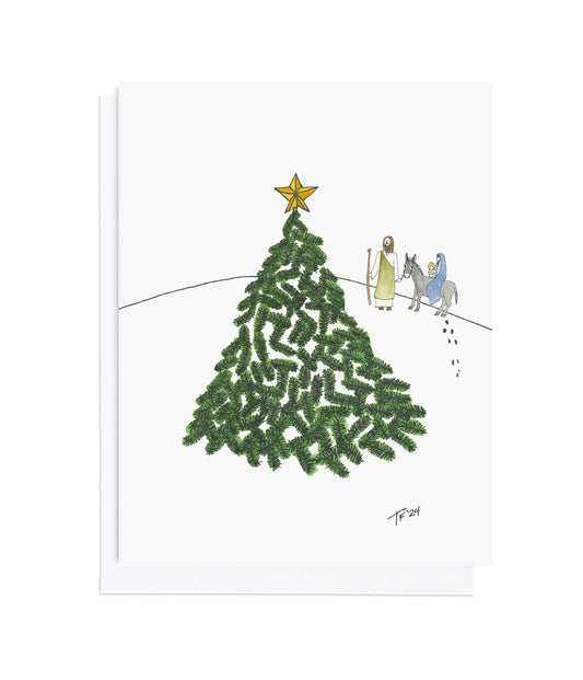 CS 022 - Lone Christmas Tree and Nativity